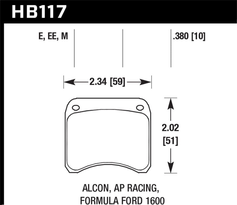 Hawk Performance Hawk AP Racing CP3696 Blue 9012 Race Brake Pads