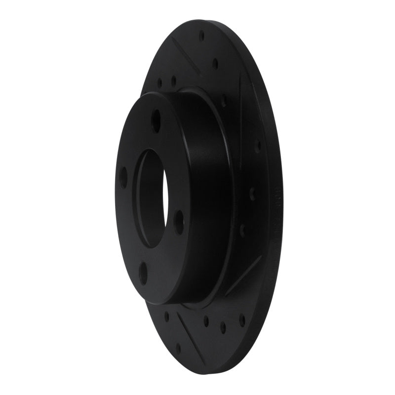 R1 Concepts R1 84-95 Audi 90 Quattro Rear Right Drilled & Slotted Black Brake Rotor