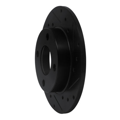 R1 Concepts R1 84-95 Audi 90 Quattro Rear Right Drilled & Slotted Black Brake Rotor