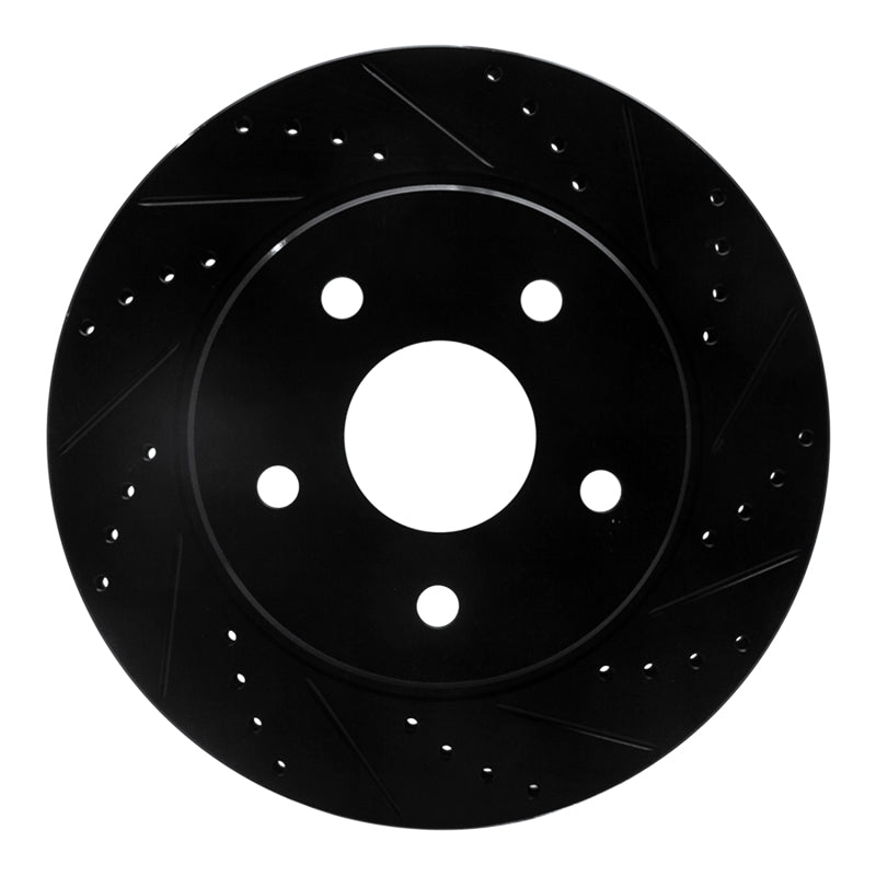 R1 Concepts R1 02-24 Chrysler ASPEN Front Right Drilled & Slotted Black Brake Rotor