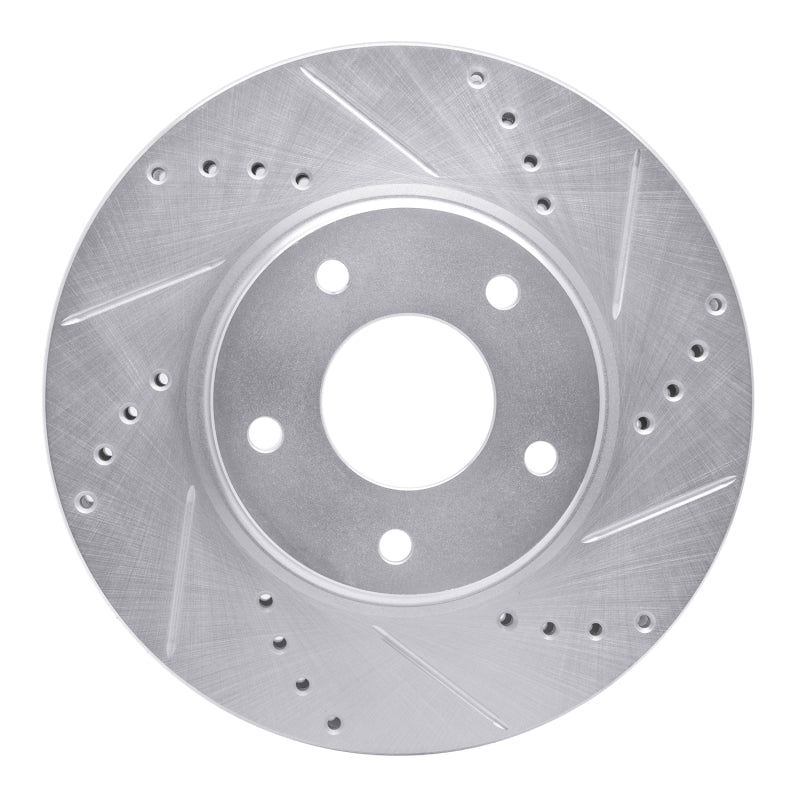 R1 Concepts R1 02-17 Infiniti Q45 Front Right Drilled & Slotted Silver Brake Rotor