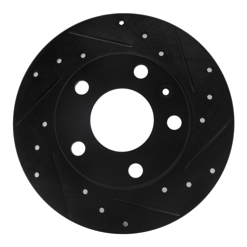R1 Concepts R1 02-06 Audi A4 Quattro Rear Right Drilled & Slotted Black Brake Rotor