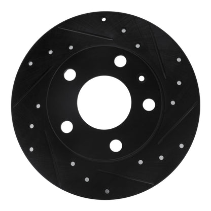 R1 Concepts R1 02-06 Audi A4 Quattro Rear Right Drilled & Slotted Black Brake Rotor