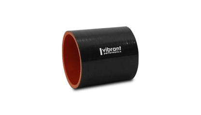 Vibrant 4 Ply Reinforced Silicone Straight Hose Coupling - 2.5in I.D. x 3in long (BLACK)