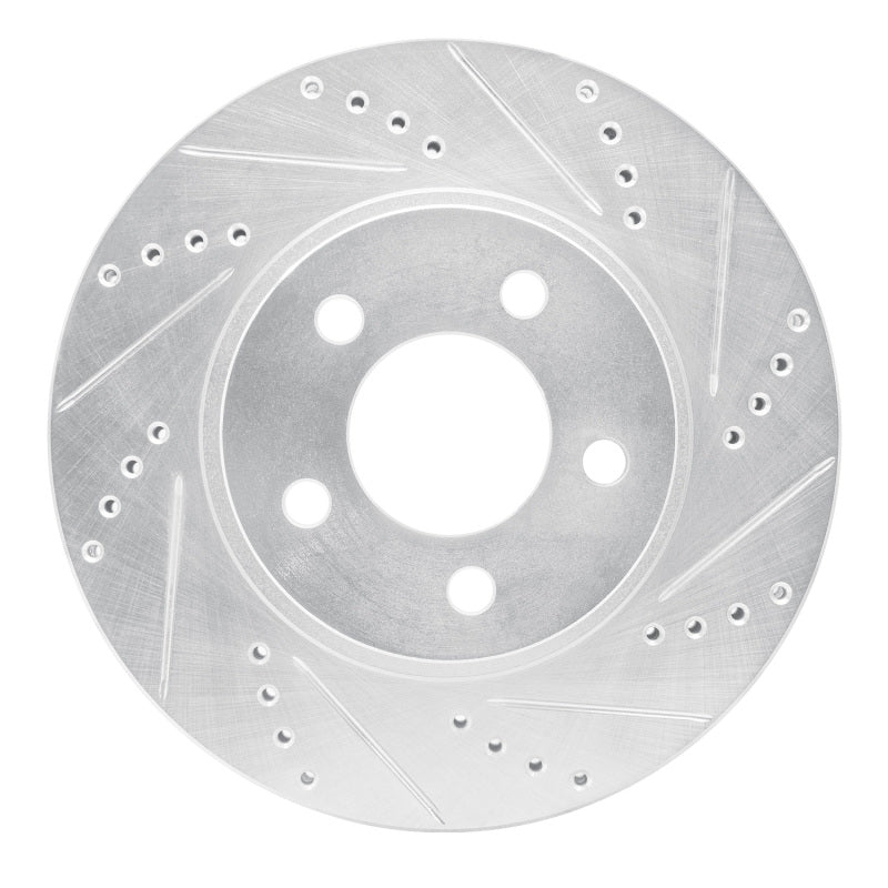 R1 Concepts R1 2001-2011 Ford Explorer Sport Front Right Drilled & Slotted Silver Brake Rotor