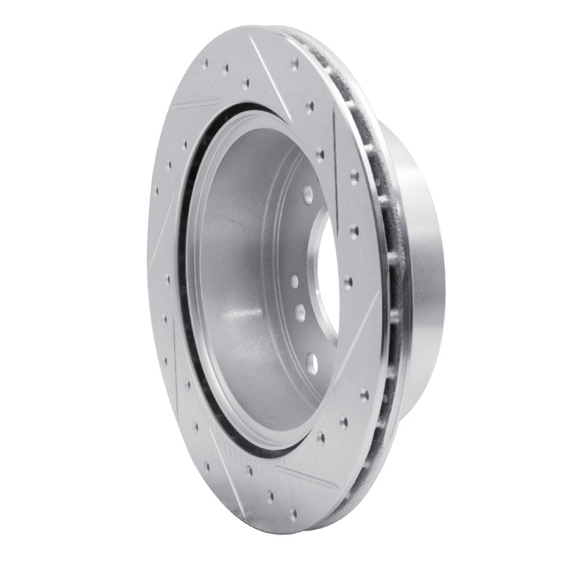 R1 Concepts R1 07-09 Kia SORENTO Rear Left Drilled & Slotted Silver Brake Rotor