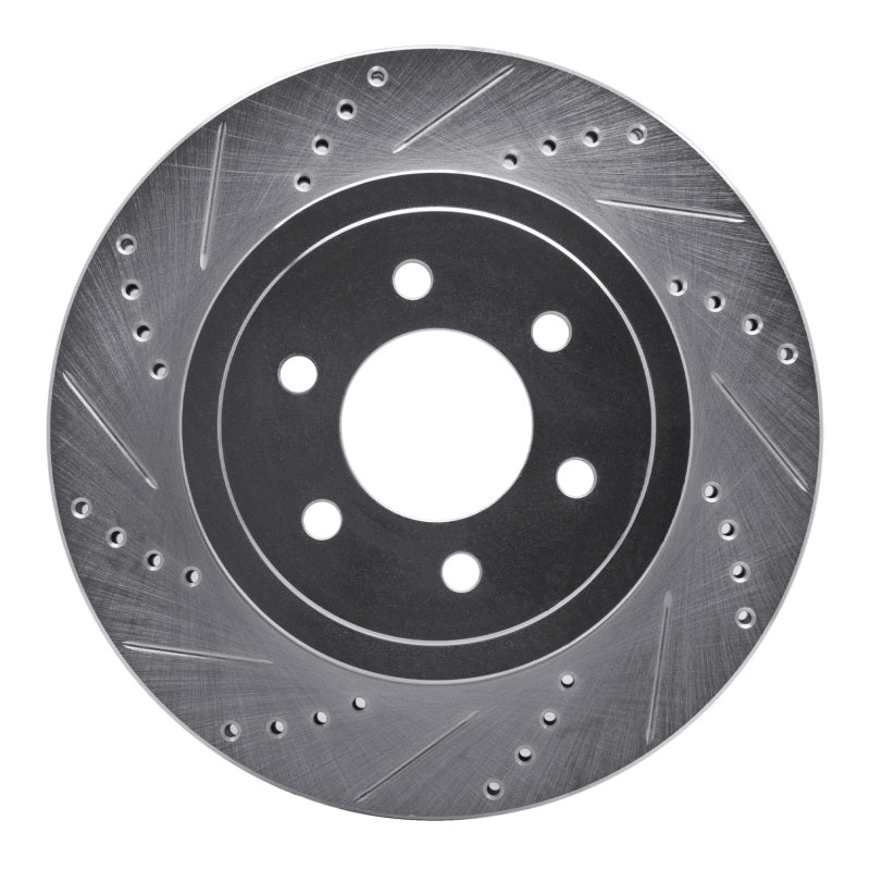 R1 Concepts R1 03-04 Dodge DAKOTA RWD Front Left Drilled & Slotted Silver Brake Rotor
