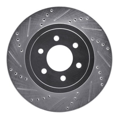 R1 Concepts R1 03-04 Dodge DAKOTA RWD Front Left Drilled & Slotted Silver Brake Rotor