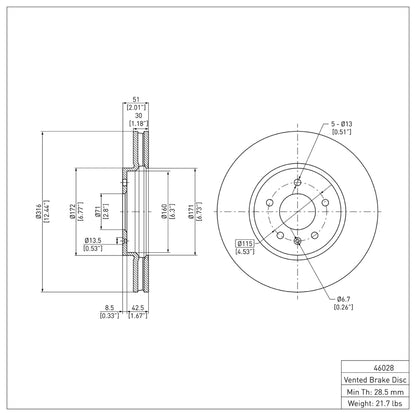 DFC 09-11 Cadillac STS Front GeoSPEC Coated Rotor
