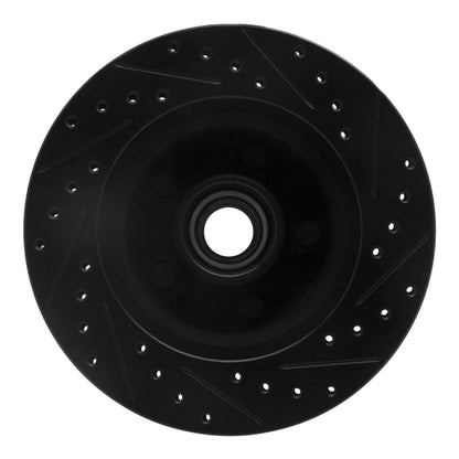 R1 Concepts R1 86-92 Jeep Wagoneer Front Left Drilled & Slotted Black Brake Rotor