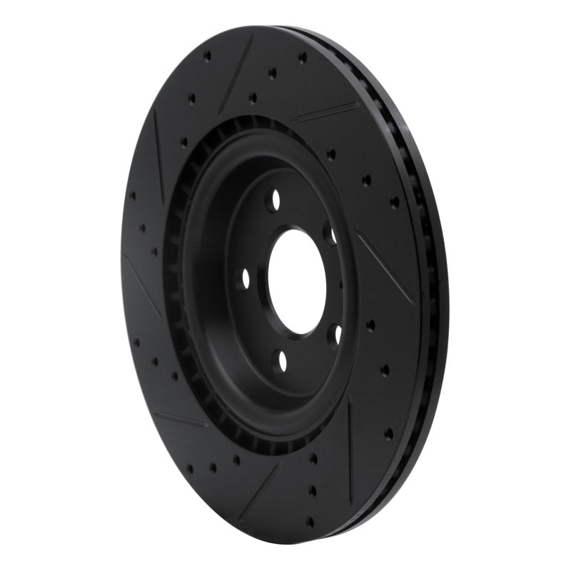 R1 Concepts R1 2008-2025 Audi A4 (Mexico) Rear Right Drilled & Slotted Black Brake Rotor