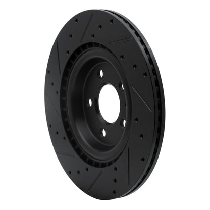 R1 Concepts R1 2008-2025 Audi A4 (Mexico) Rear Right Drilled & Slotted Black Brake Rotor