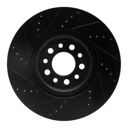 R1 Concepts R1 14-25 Alfa Romeo Tonale Front Right Drilled & Slotted Black Brake Rotor