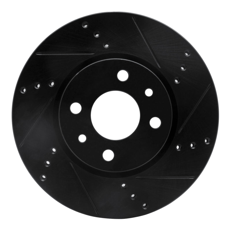 R1 Concepts R1 09-19 Dodge Vision (Mexico) Front Right Drilled & Slotted Black Brake Rotor