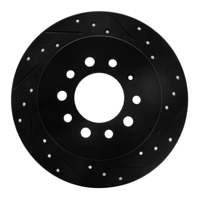 R1 Concepts R1 07-08 Hyundai Tiburon Rear Right Drilled & Slotted Black Brake Rotor