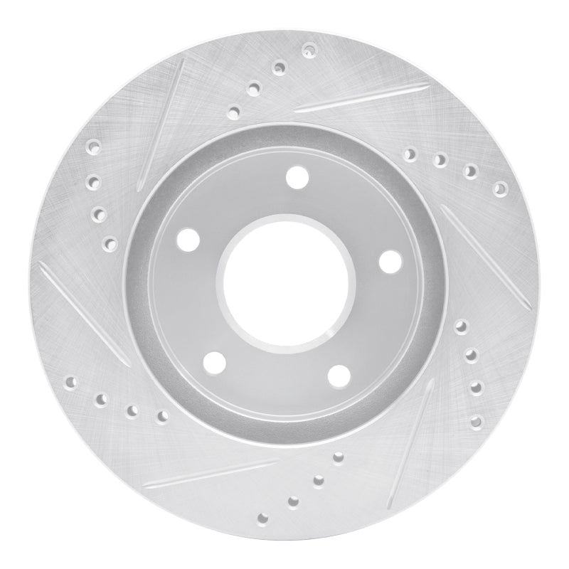 R1 Concepts R1 1997-2005 Chevrolet S10 Front Right Drilled & Slotted Silver Brake Rotor