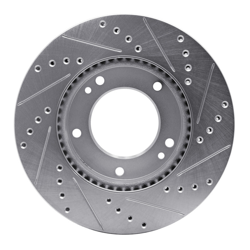 R1 Concepts R1 07-09 Kia SORENTO Front Left Drilled & Slotted Silver Brake Rotor
