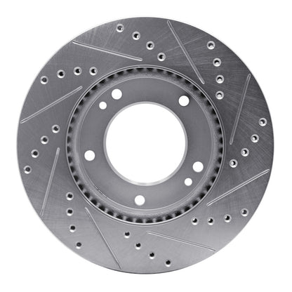 R1 Concepts R1 07-09 Kia SORENTO Front Left Drilled & Slotted Silver Brake Rotor