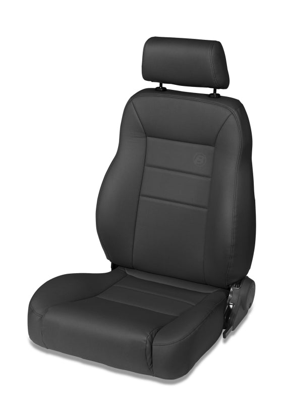 Bestop 76-86 Jeep Cj7 Front Passenger Side Trailmax II Pro Seat (All Vinyl Black Denim)