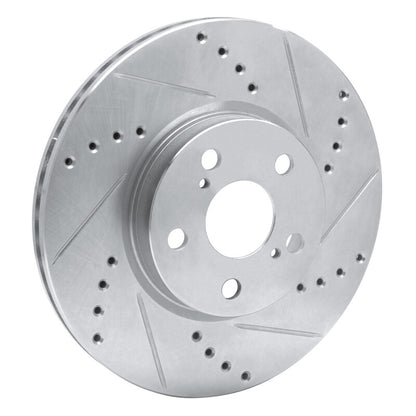 R1 Concepts R1 08-19 Pontiac Vibe Front Right Drilled & Slotted Silver Brake Rotor