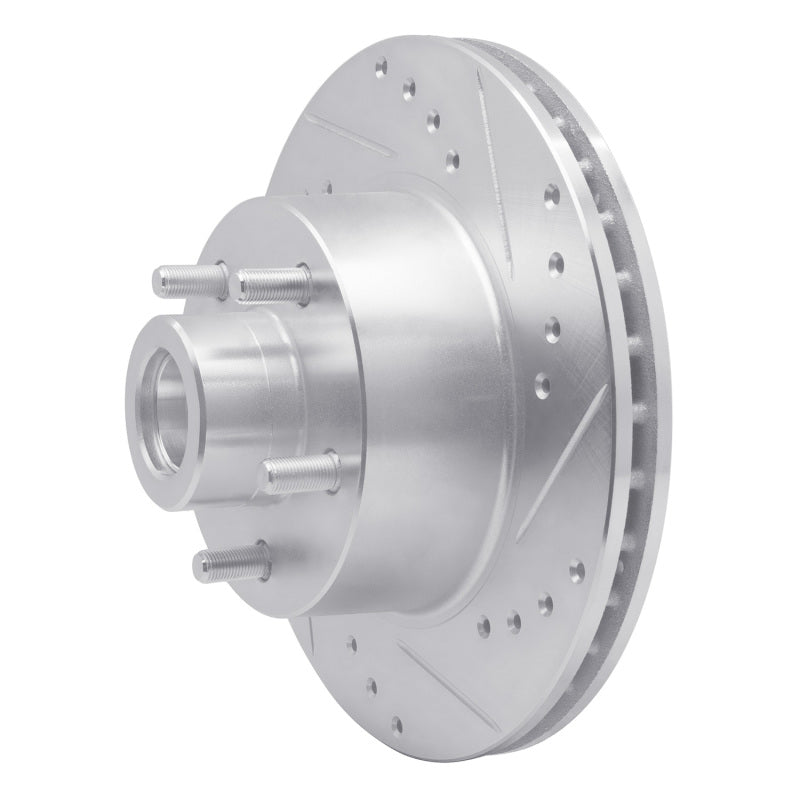 R1 Concepts R1 70-72 Dodge CHALLENGER Front Right Drilled & Slotted Silver Brake Rotor