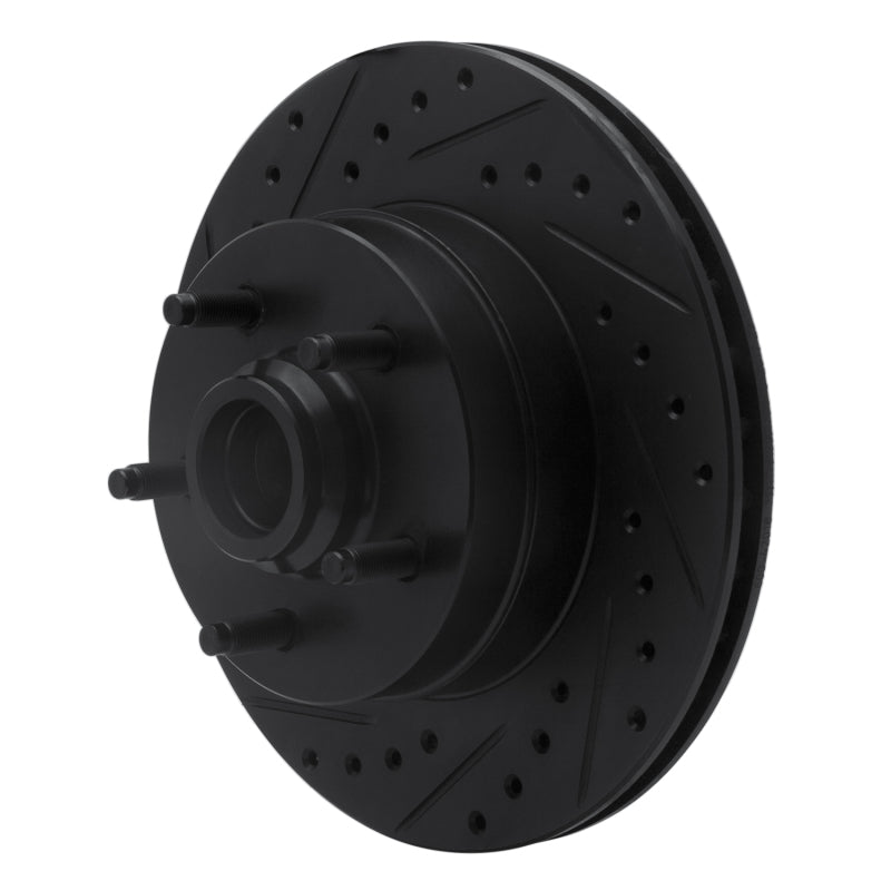 R1 Concepts R1 86-92 Jeep Wagoneer Front Left Drilled & Slotted Black Brake Rotor
