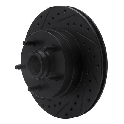 R1 Concepts R1 86-92 Jeep Wagoneer Front Left Drilled & Slotted Black Brake Rotor