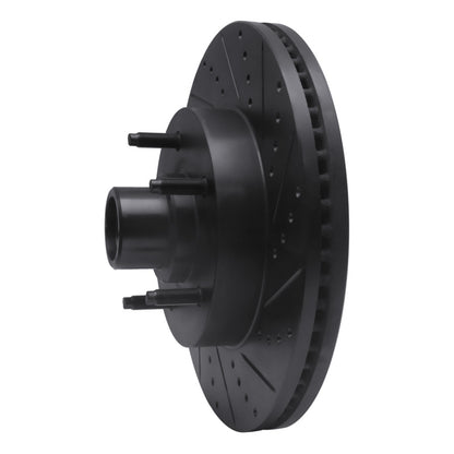 R1 Concepts R1 04-06 Ford E-150 Front Right Drilled & Slotted Black Brake Rotor