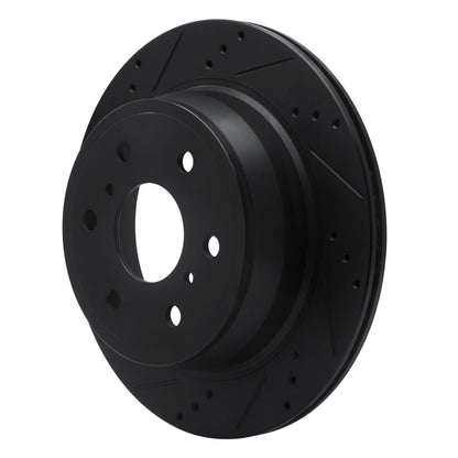 R1 Concepts R1 07-20 Cadillac Escalade Rear Left Drilled & Slotted Black Brake Rotor