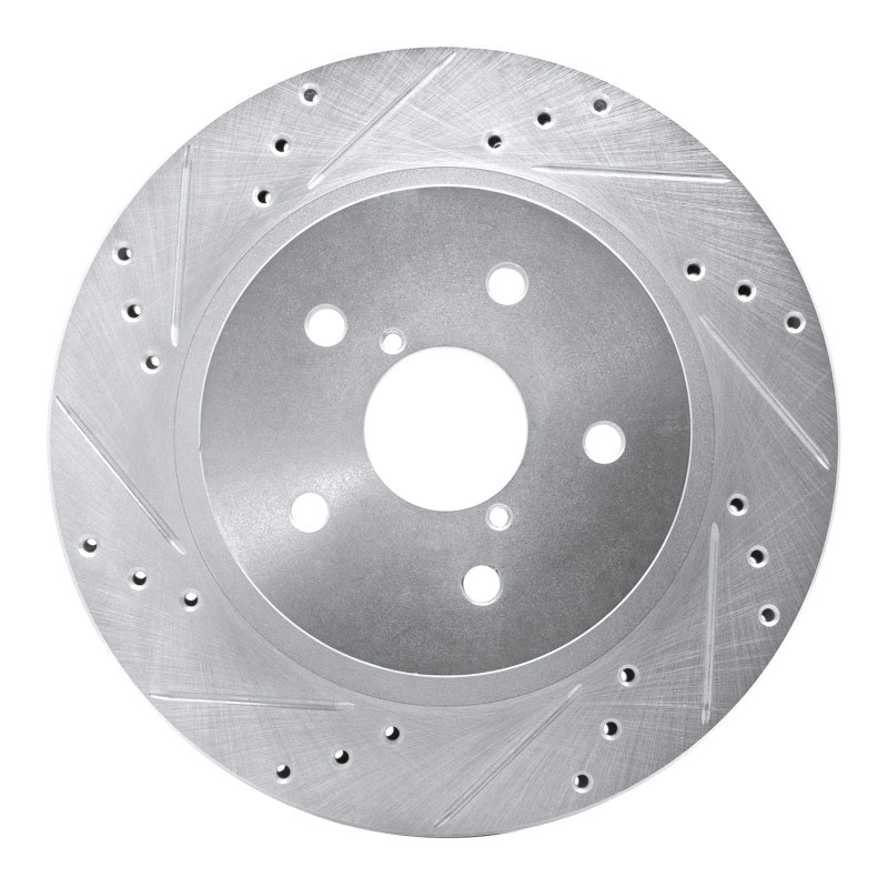 R1 Concepts R1 2015-2025 Subaru Outback Rear Left Drilled & Slotted Silver Brake Rotor