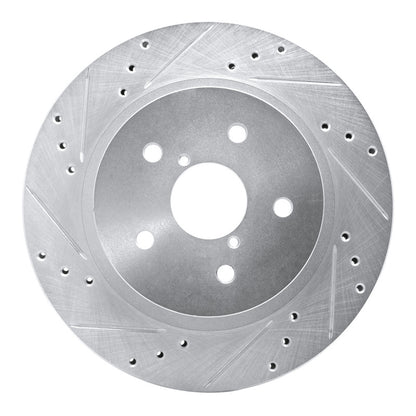 R1 Concepts R1 2015-2025 Subaru Outback Rear Left Drilled & Slotted Silver Brake Rotor
