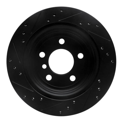 R1 Concepts R1 06-20 BMW 325XI Rear Right Drilled & Slotted Black Brake Rotor