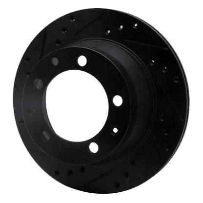 R1 Concepts R1 87-89 Porsche 944 Except Turbo Rear Left Drilled & Slotted Black Brake Rotor
