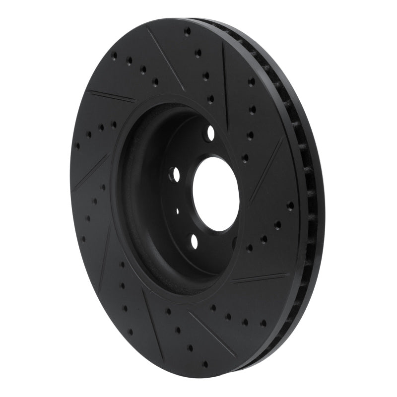 R1 Concepts R1 2011-2017 Audi A4 Allroad Front Left Drilled & Slotted Black Brake Rotor