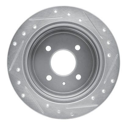 R1 Concepts R1 14-16 Chevrolet SPARK EV Rear Left Drilled & Slotted Silver Brake Rotor
