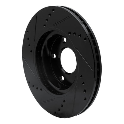 R1 Concepts R1 14-24 Mazda 3 Front Right Drilled & Slotted Black Brake Rotor
