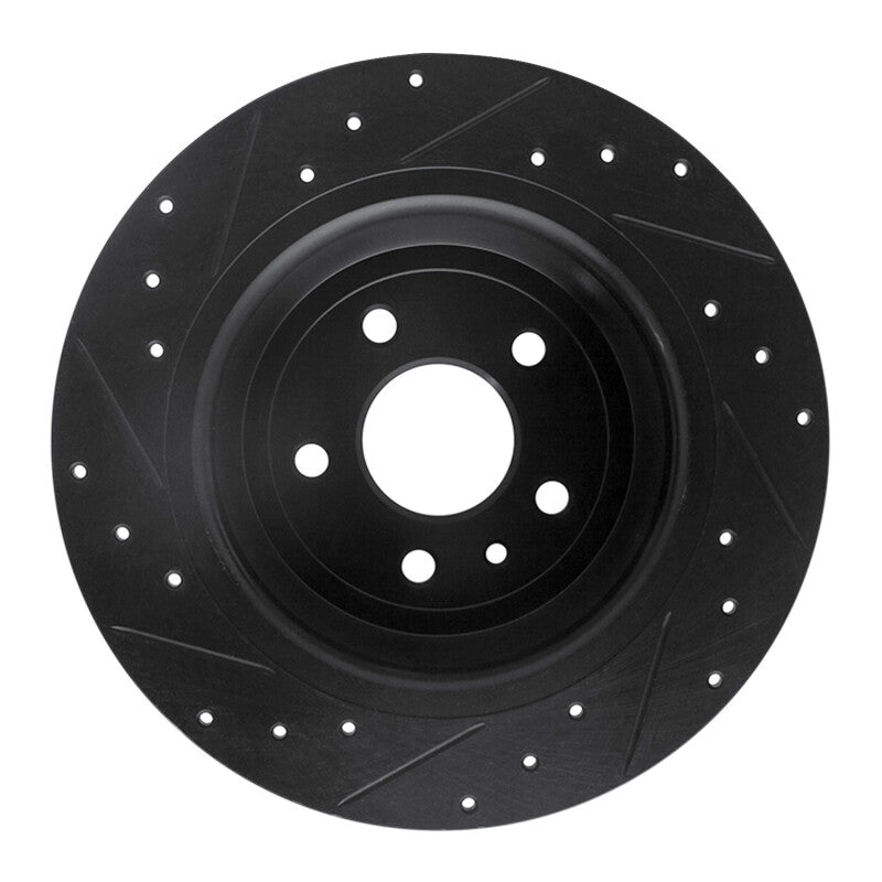 R1 Concepts R1 13-20 Ford Escape Rear Right Drilled & Slotted Black Brake Rotor