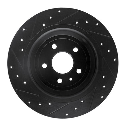 R1 Concepts R1 13-20 Ford Escape Rear Right Drilled & Slotted Black Brake Rotor