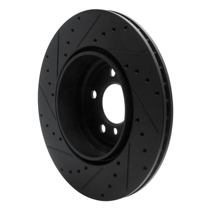 R1 Concepts R1 10-19 BMW 535I GT xDrive Rear Right Drilled & Slotted Black Brake Rotor