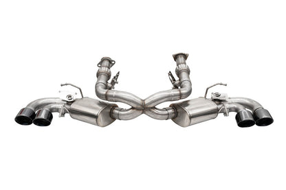 CORSA Performance Corsa 20-25 Corvette C8 3in Valved Cat-Back 4.5in Blk Quad Tips Fits Factory Perf Exhaust DeletesAFM