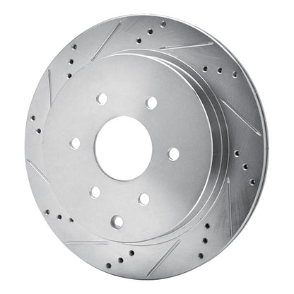 R1 Concepts R1 10-24 Infiniti QX56 Rear Left Drilled & Slotted Silver Brake Rotor