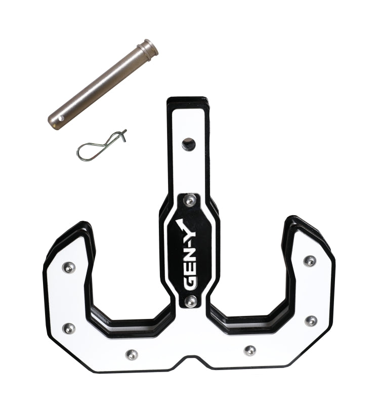 GEN-Y Hitch Gen-Y Hulk 2.0 16K Tow Hook 2in Shank w/GH-099 Pin/GH-011 Clip - Black/White