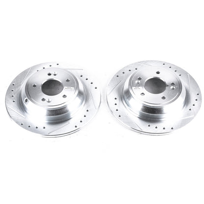 PowerStop Power Stop 17-18 Genesis G80 Rear Evolution Drilled & Slotted Rotors - Pair