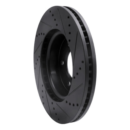 R1 Concepts R1 05-07 Land Rover LR3 Front Left Drilled & Slotted Black Brake Rotor