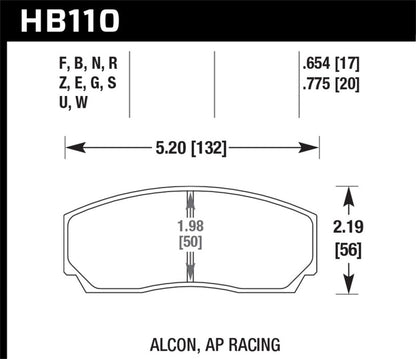 Hawk Performance Hawk AP CP3307 / CP5040-5S4 / CP5200 (SC250) Caliper HT-10 Race Brake Pads
