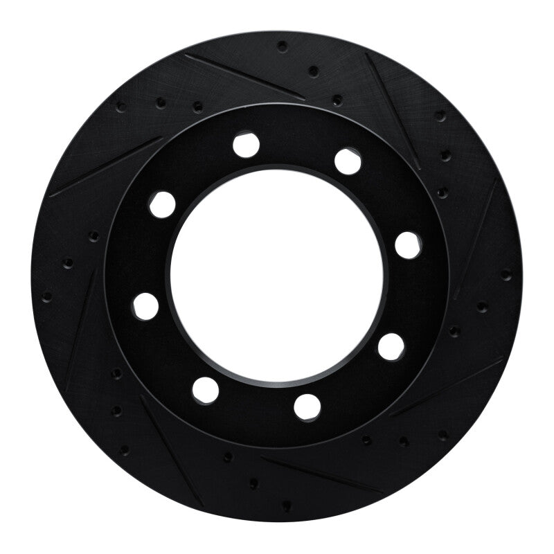 R1 Concepts R1 80-93 Dodge W200 Front Right Drilled & Slotted Black Brake Rotor