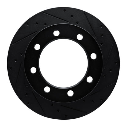 R1 Concepts R1 80-93 Dodge W200 Front Right Drilled & Slotted Black Brake Rotor