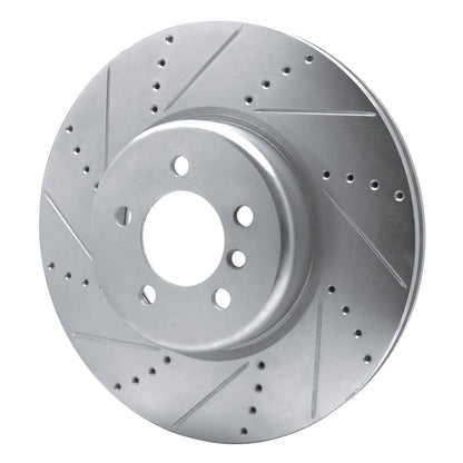 R1 Concepts R1 13-20 BMW 340I Front Left Drilled & Slotted Silver Brake Rotor