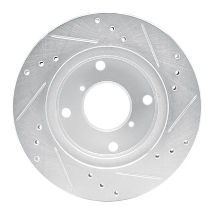 R1 Concepts R1 89-94 Suzuki SWIFT Front Left Drilled & Slotted Silver Brake Rotor