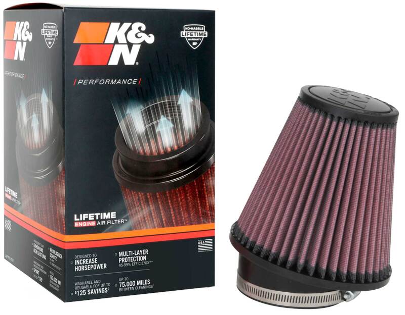 K&N Engineering K&N Filter Universal Rubber Filter 3 1/2 inch 10 Degree Flange 5 3/4 inch OD 6 inch Height